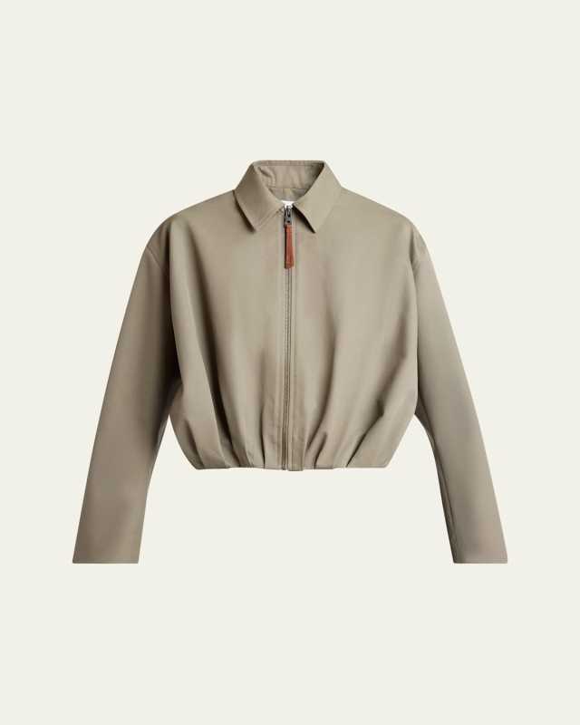 Gathered Zip-Up Jacket